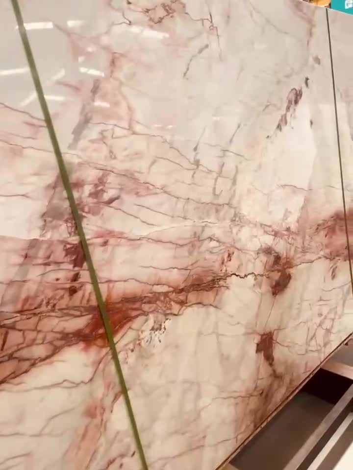 Luxury Cristallo Pink Quartzite Slab For Wall Floor Tiles