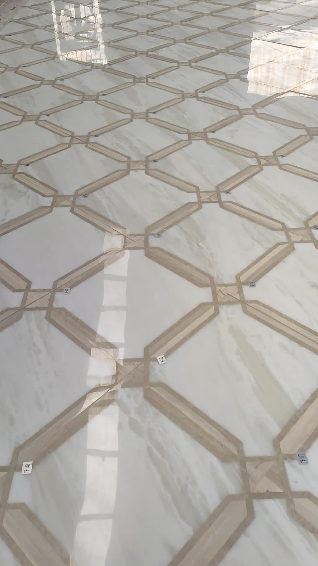 Marble Floor Water Jet  Pattern Panels Inner Polished Tile