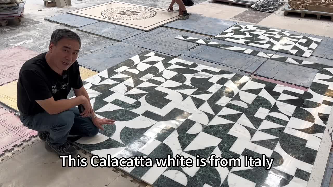Splicing Design Waterjet Medallions Carpet Floor