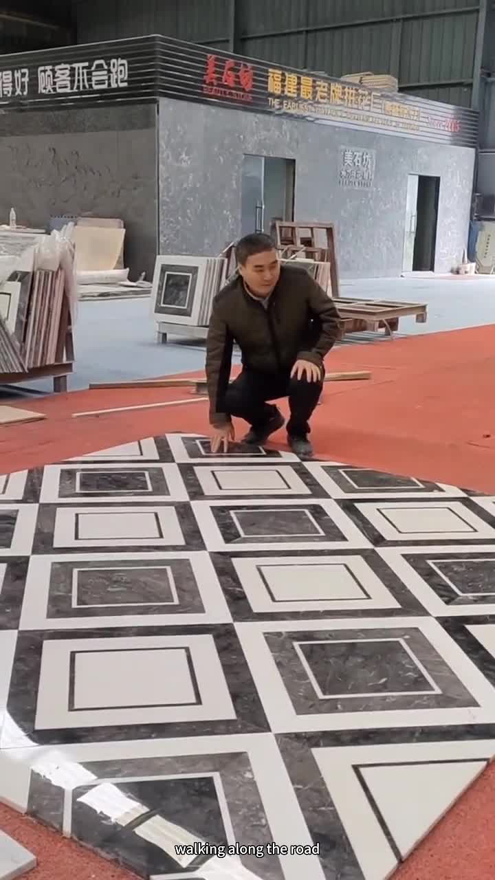 Square Shape Pattern Floor Water Jet  Inlay Medallion