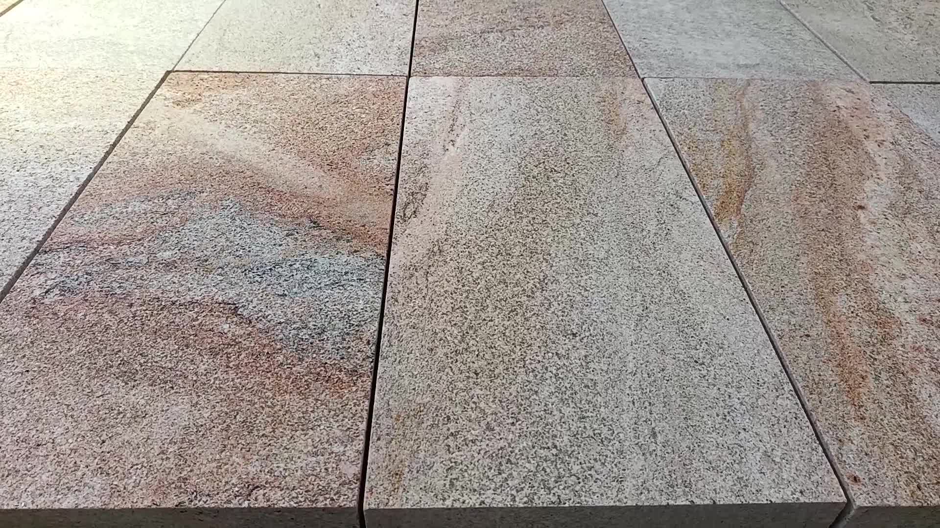Sahara Granite Fantasy Gold Tiles Flamed