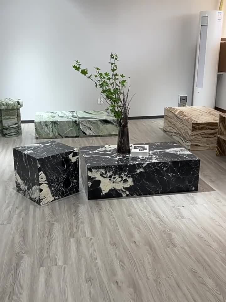 Black Marquina Side Table Plinth