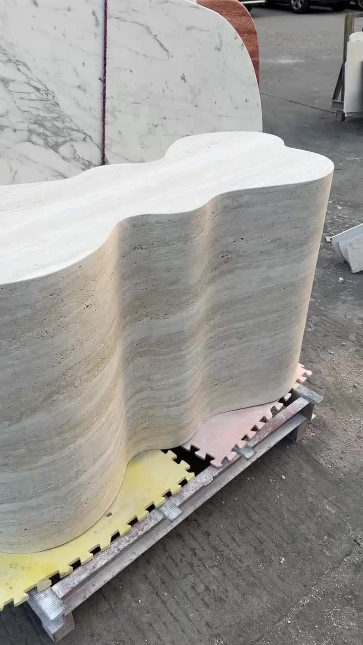 Light Silver Travertine Decorative Furniture Plinth