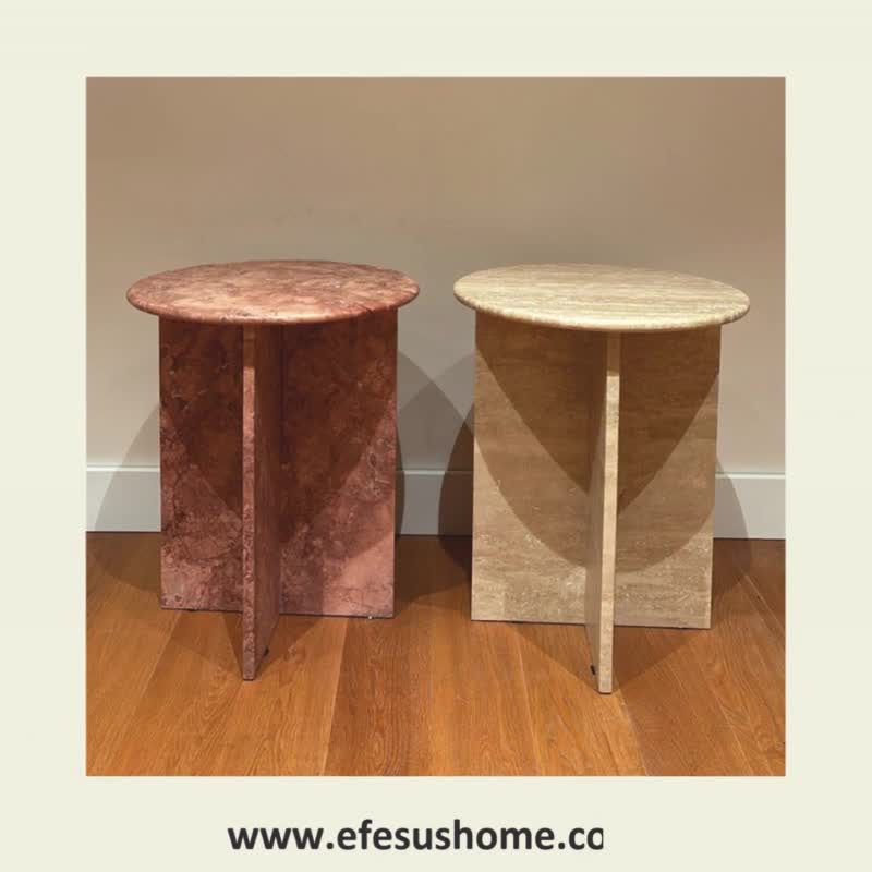 Travertine Round  Coffee Table