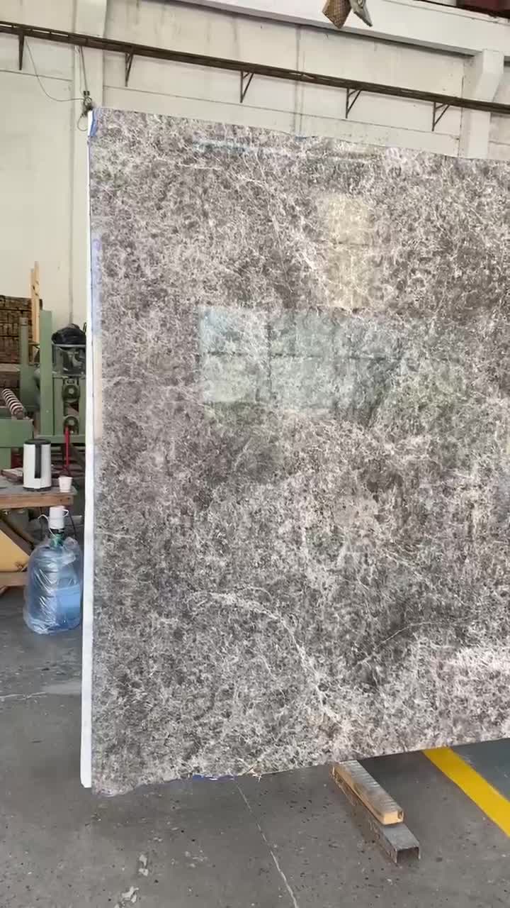Dora Ash Cloud Marble Slabs Ice Silver Spider Tile