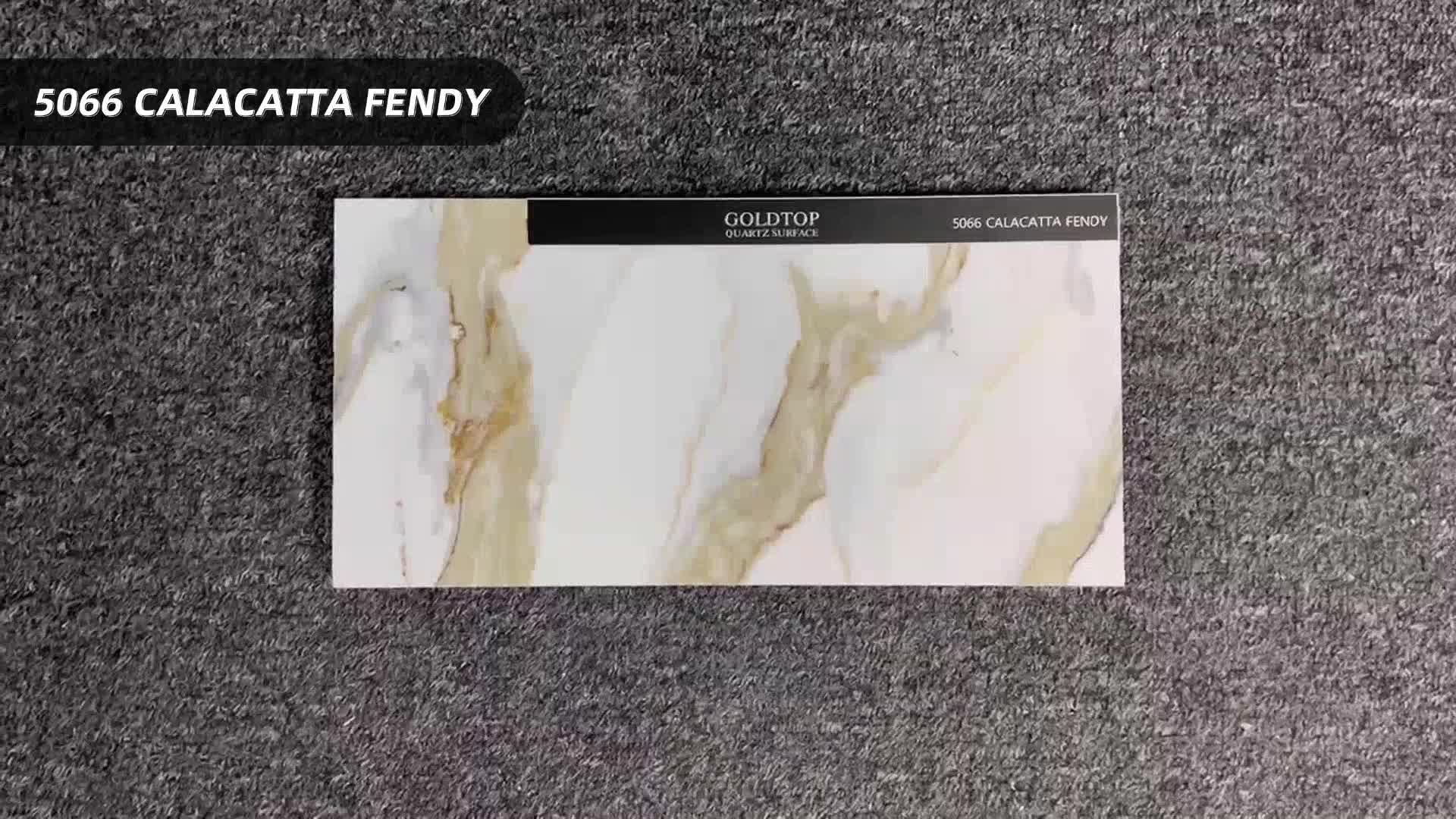 GOLDTOP Hot Sales 5066 Calacatta Fendy Quartz Slabs