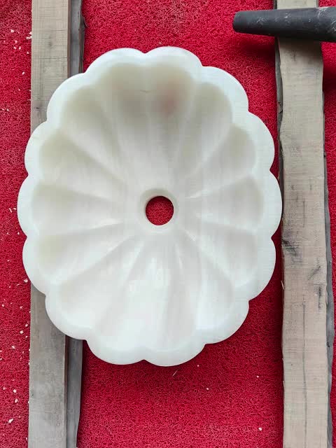 White Onyx Stone Sink With Shell Shape
