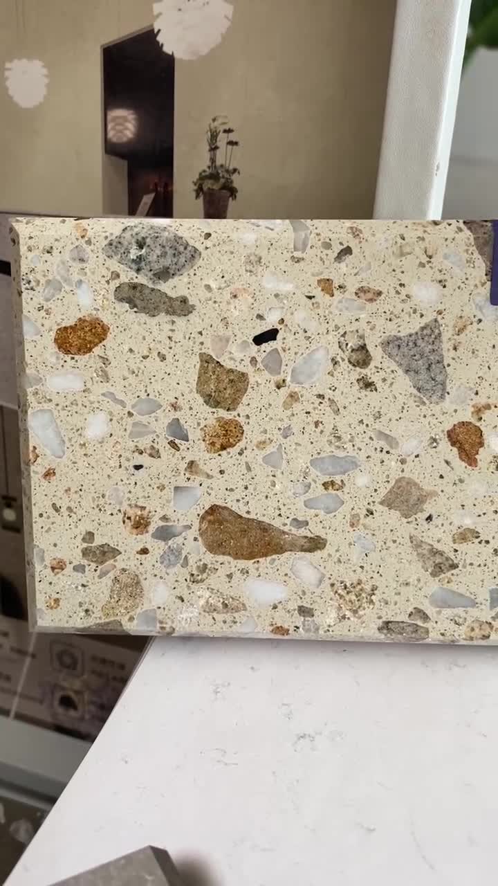 Dell Beige Wall Floor Terrazzo  Slabs