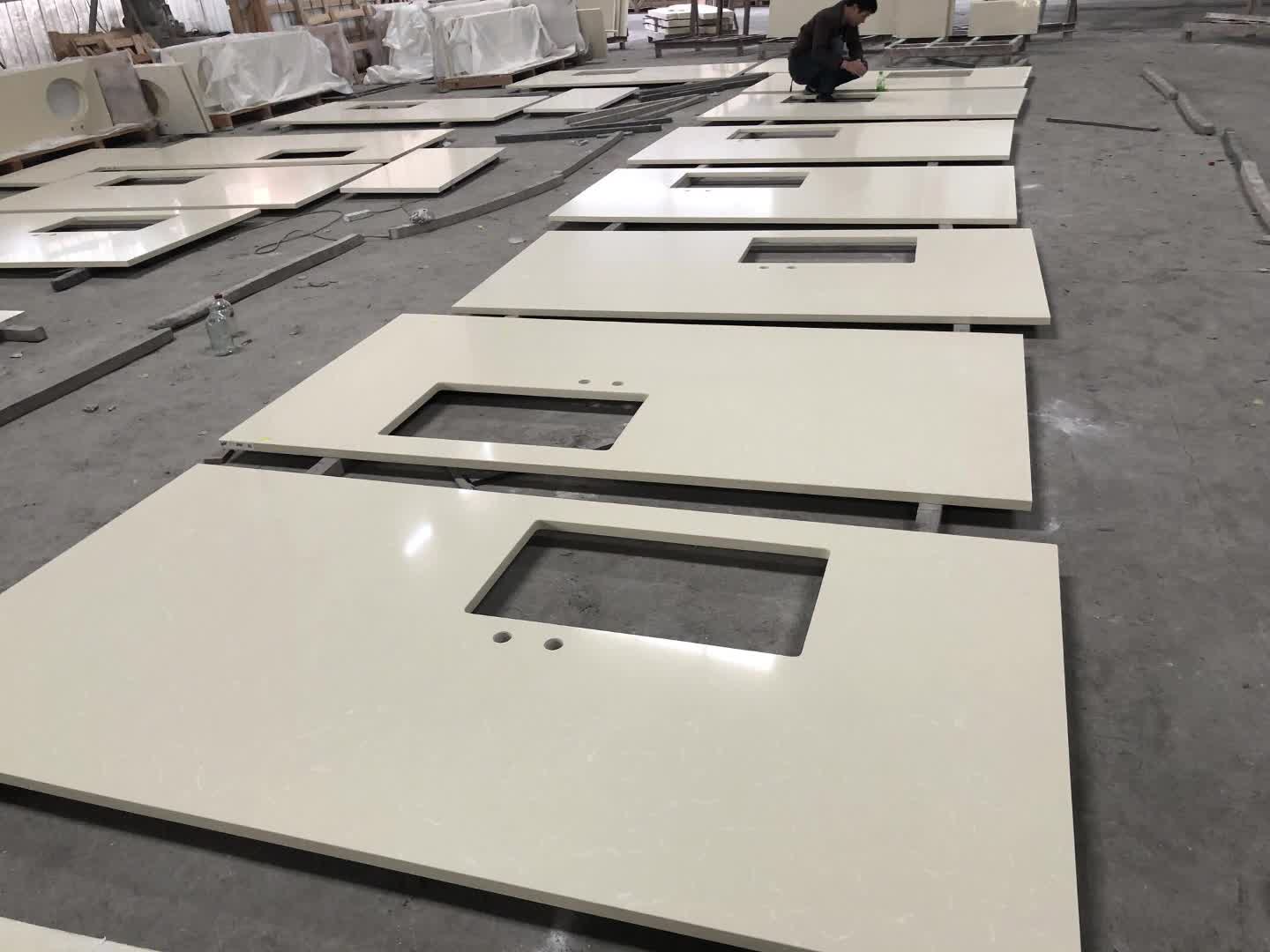 Beige Quartz Artificial Stone Countertop