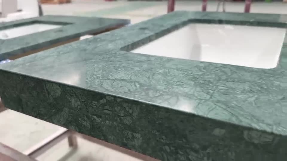 Verde Dark Green  Vanity Tops With Sink Attached