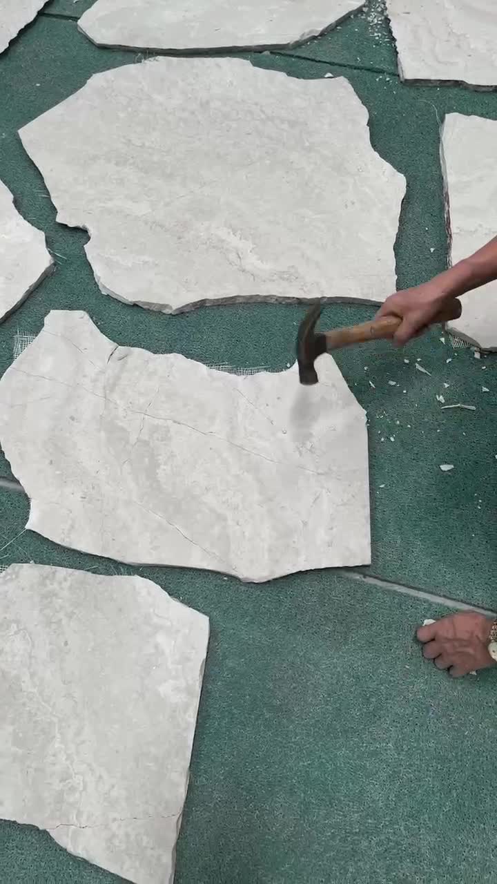 White Wooden Marble Irregular Broken Piece Flagstone