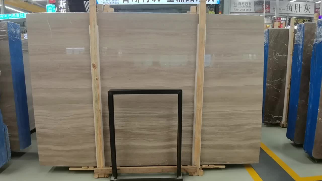 Wooden Grey Marble Stone Slab Floor Tile