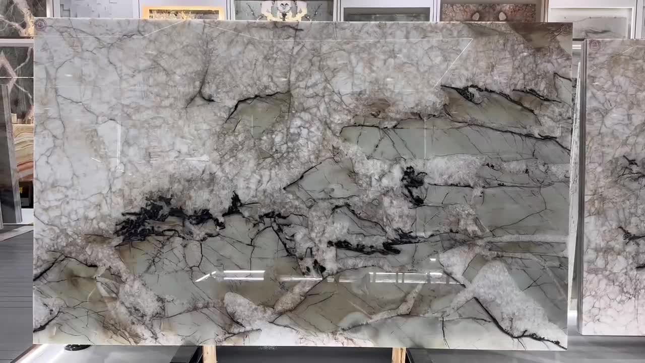 Brazil Cristallo Tiffany Quartzite Light Green Luxury Slabs