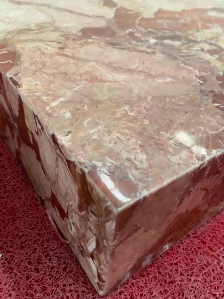Monica Red Marble Integrated With Sink Prefab Vanity Tops