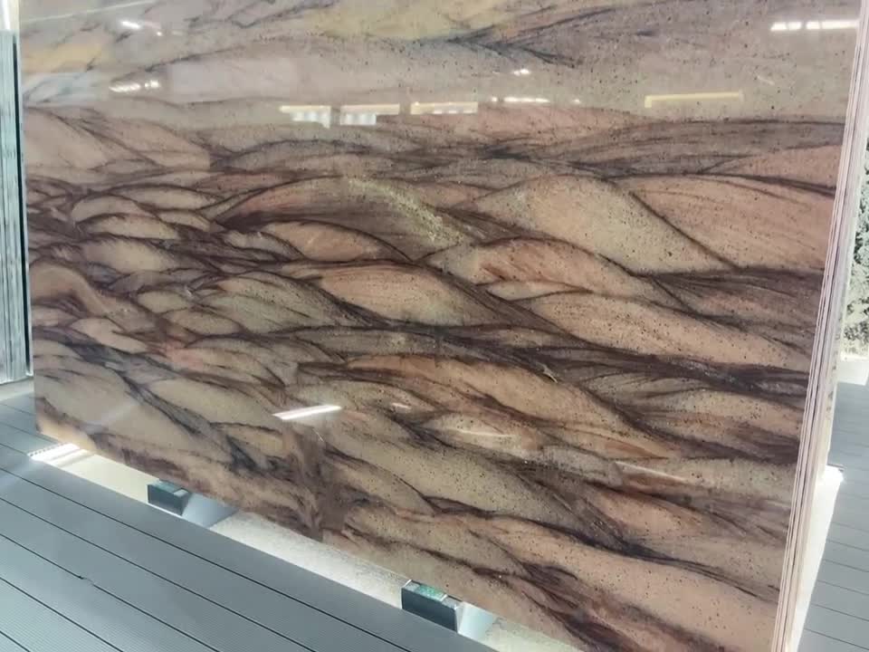 Red Colinas Quartzite Slabs 20Mm Thick For Accent Wall