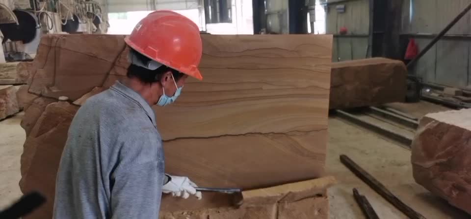 China Yellow Wood Grain Sandstone Wall Tiles