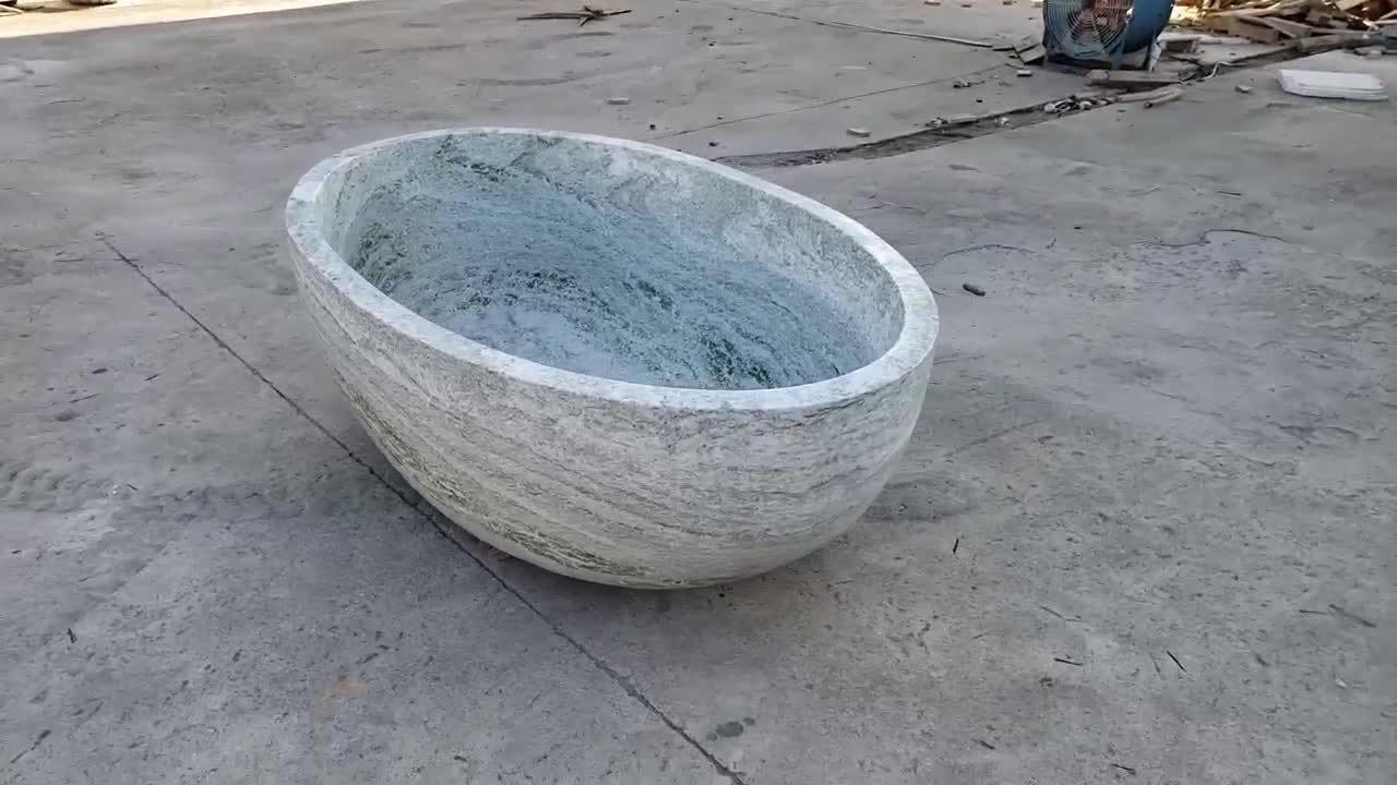 Stock Cheaper Natural Green Marble Stone Bathtub