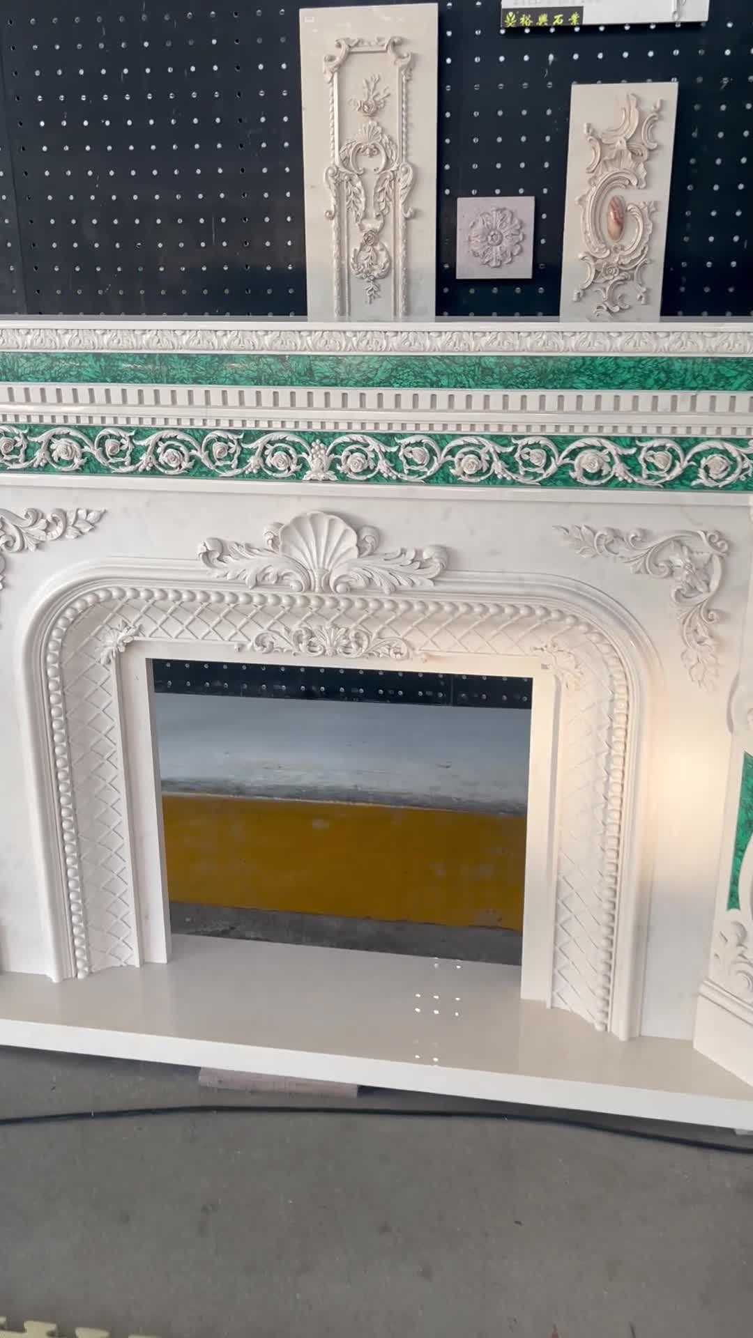 Advanced Luxury Handmade Carving Indoor Fireplace