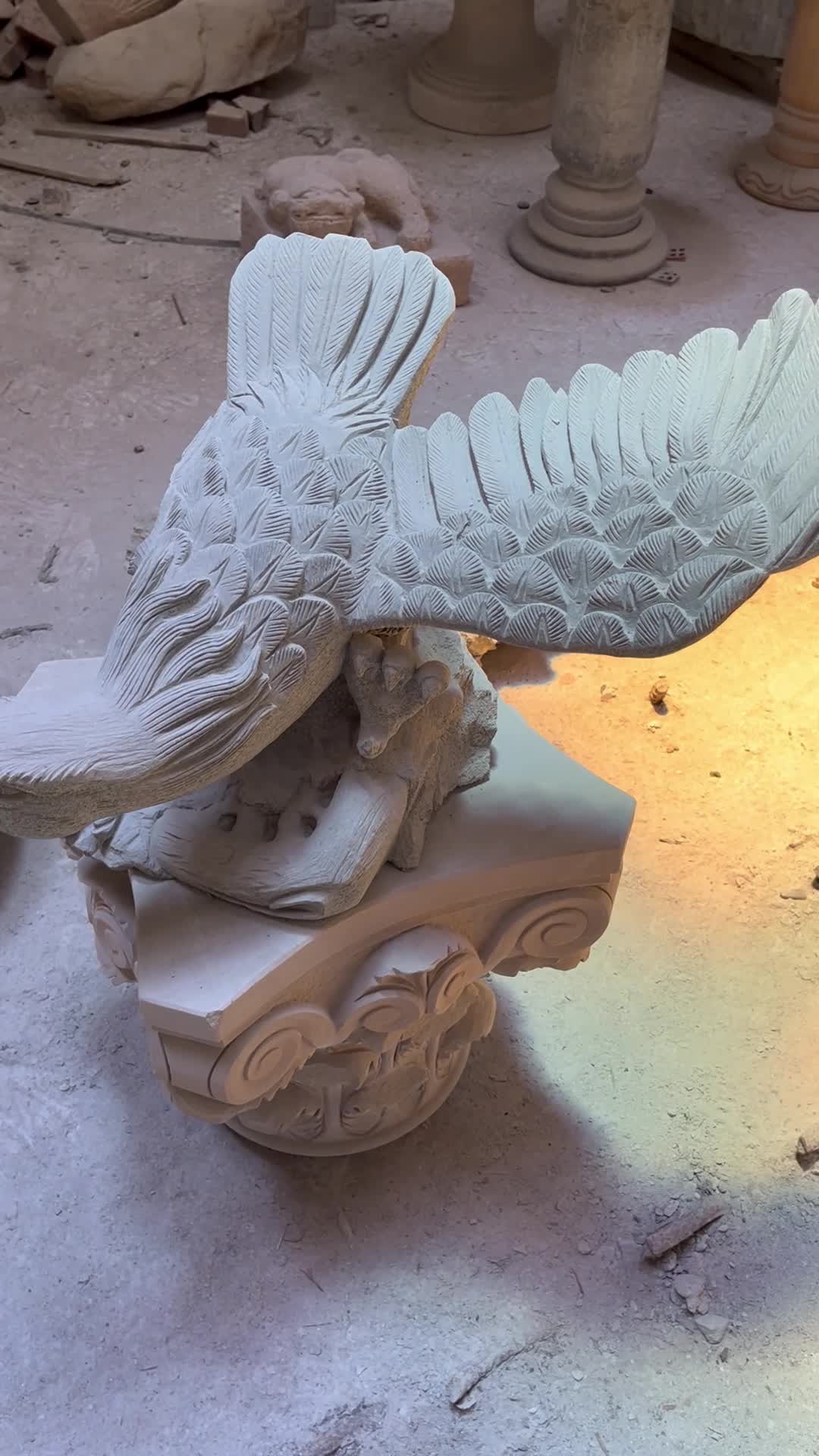 Eagle Animal Sculpture Natural Stone Granite 654