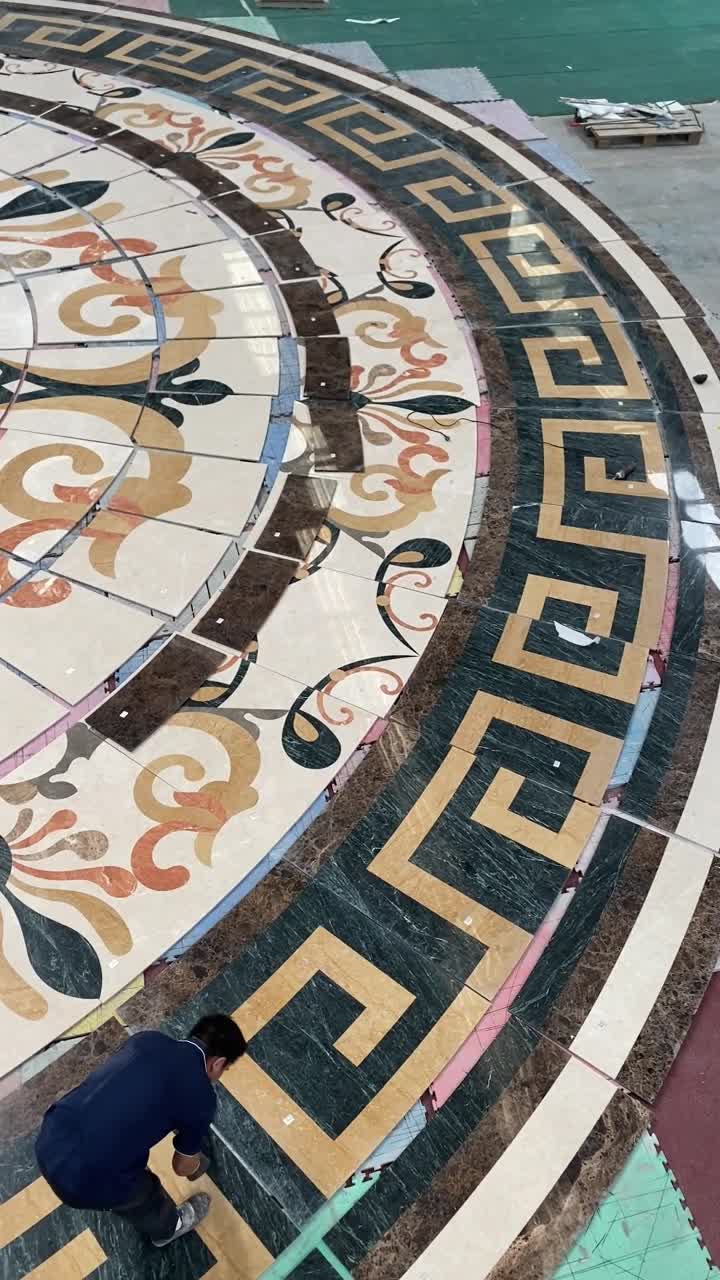 Large Area Ground Decoration Waterjet Round Medallions