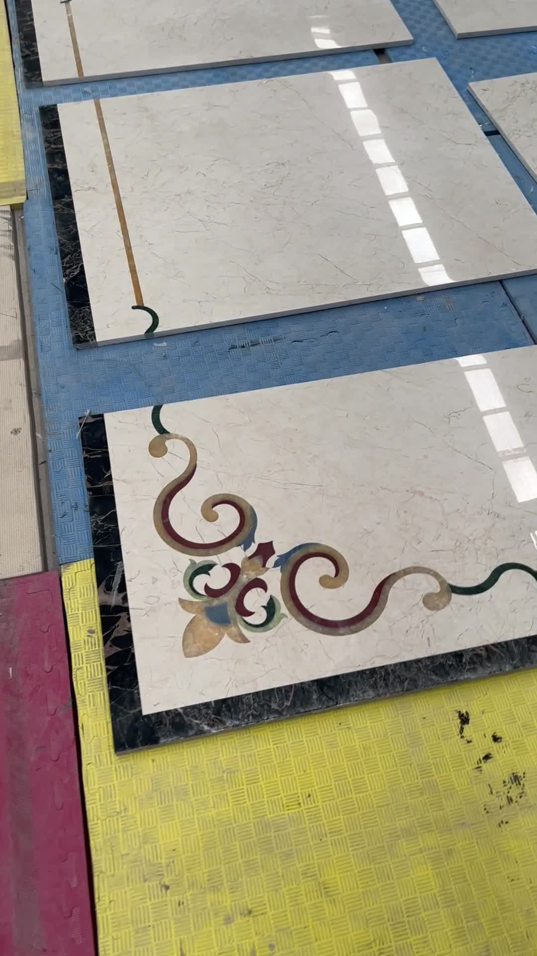 Natural Beige Marble Cut To Size Polished Waterjet Medallions