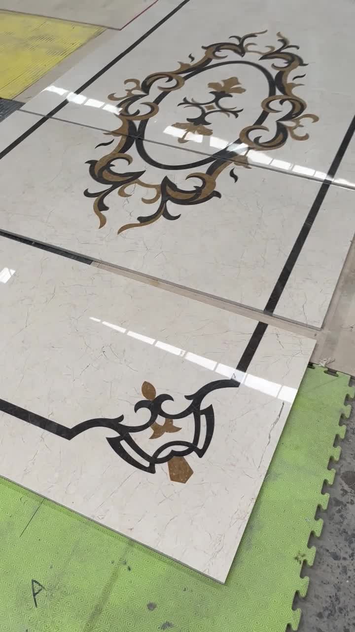 Natural Marble Water Jet Polished Inlay Flooring Medallion