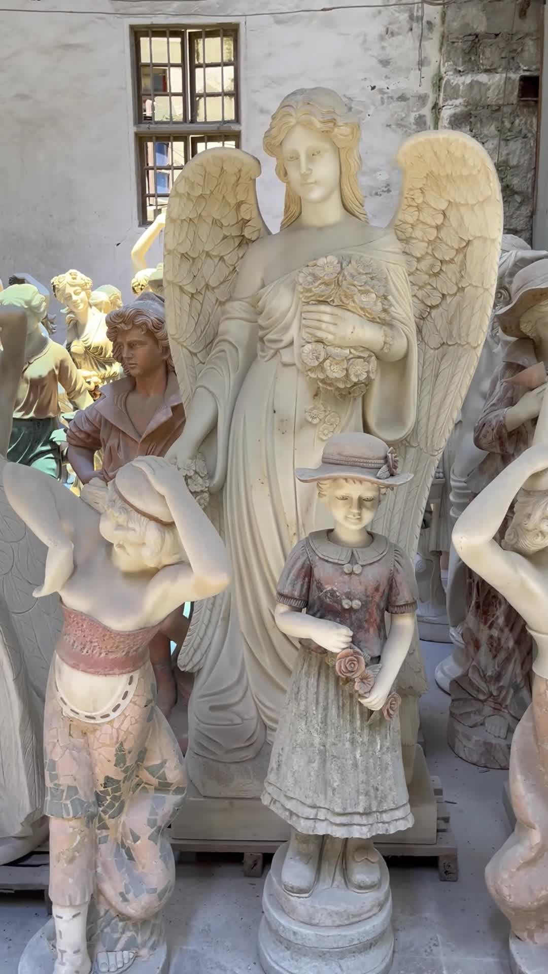 Natural Stone Angel For Outdoor Sculpture