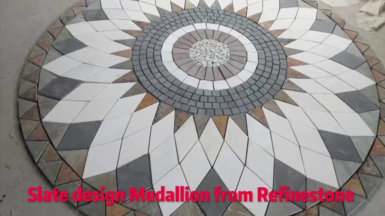 Beautiful Slate Mosaic Medallion Pattern For Garden
