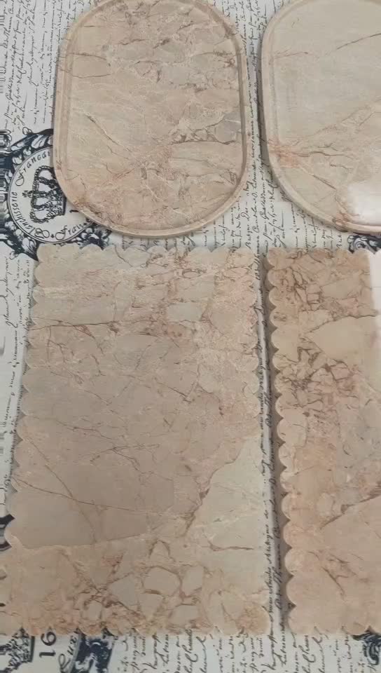 Luxury Bvlgari Pink Marble  Drink Coaster  With Fluted Edges