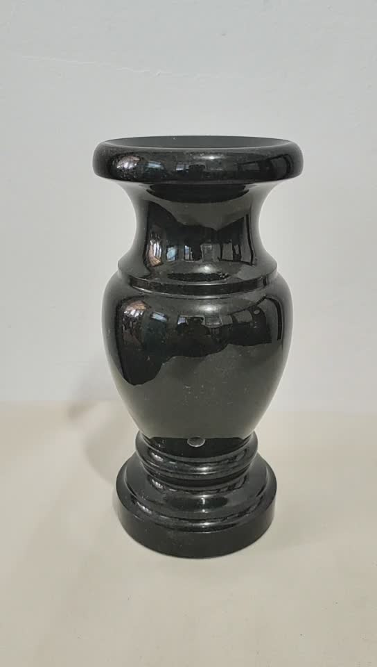 Granite Black Monumental Vase