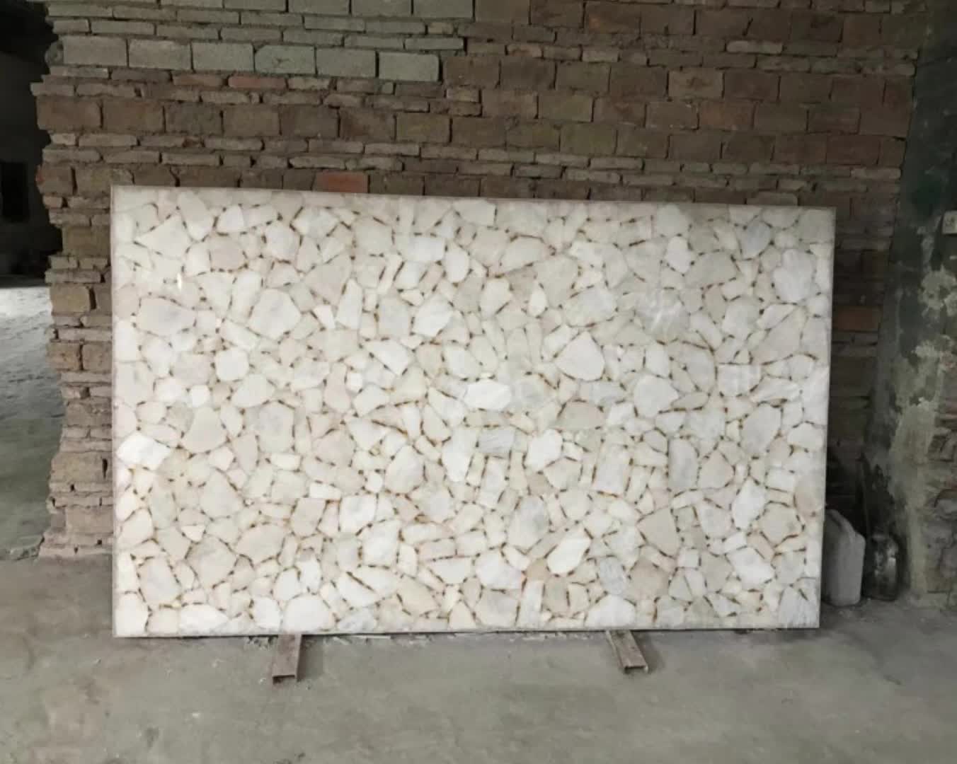 Luxury Cristallo White Quartzite Slabs