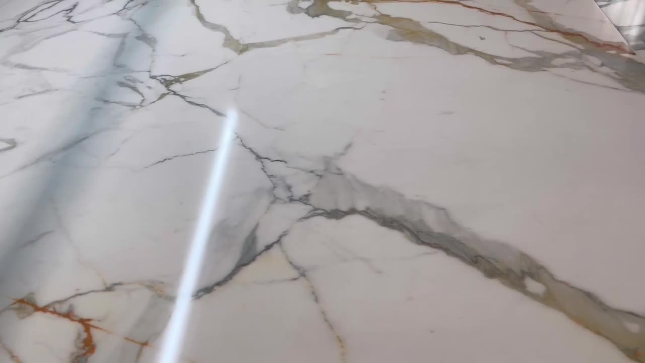 2700*1600Mm 6D Printing Wall Cladding Artificial Calacatta Quartz, Engineered Stone