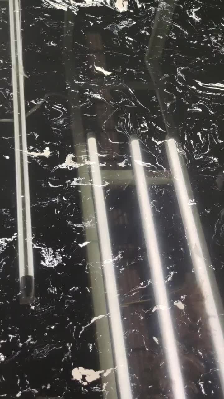 2700*1800*18Mm Black Artificial Calacatta Quartz Slabs