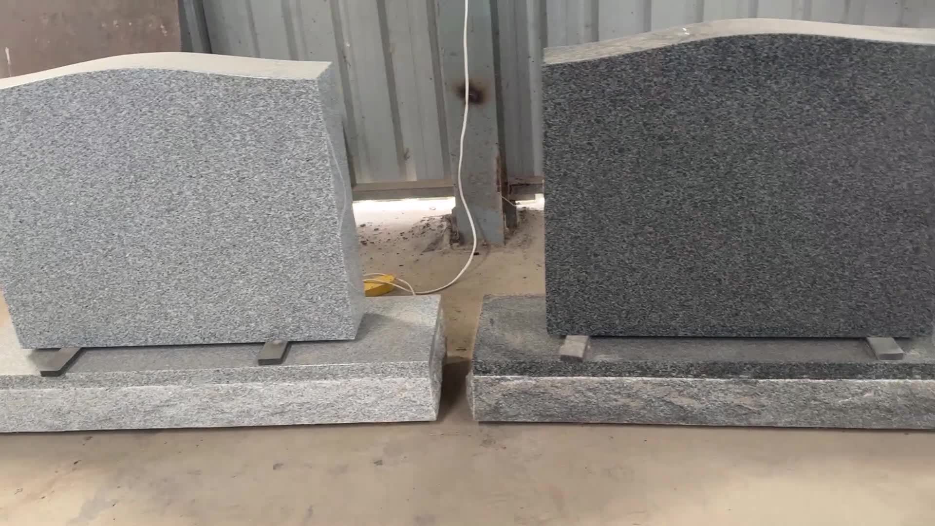 G614 Granite Serp Top Upright Headstones