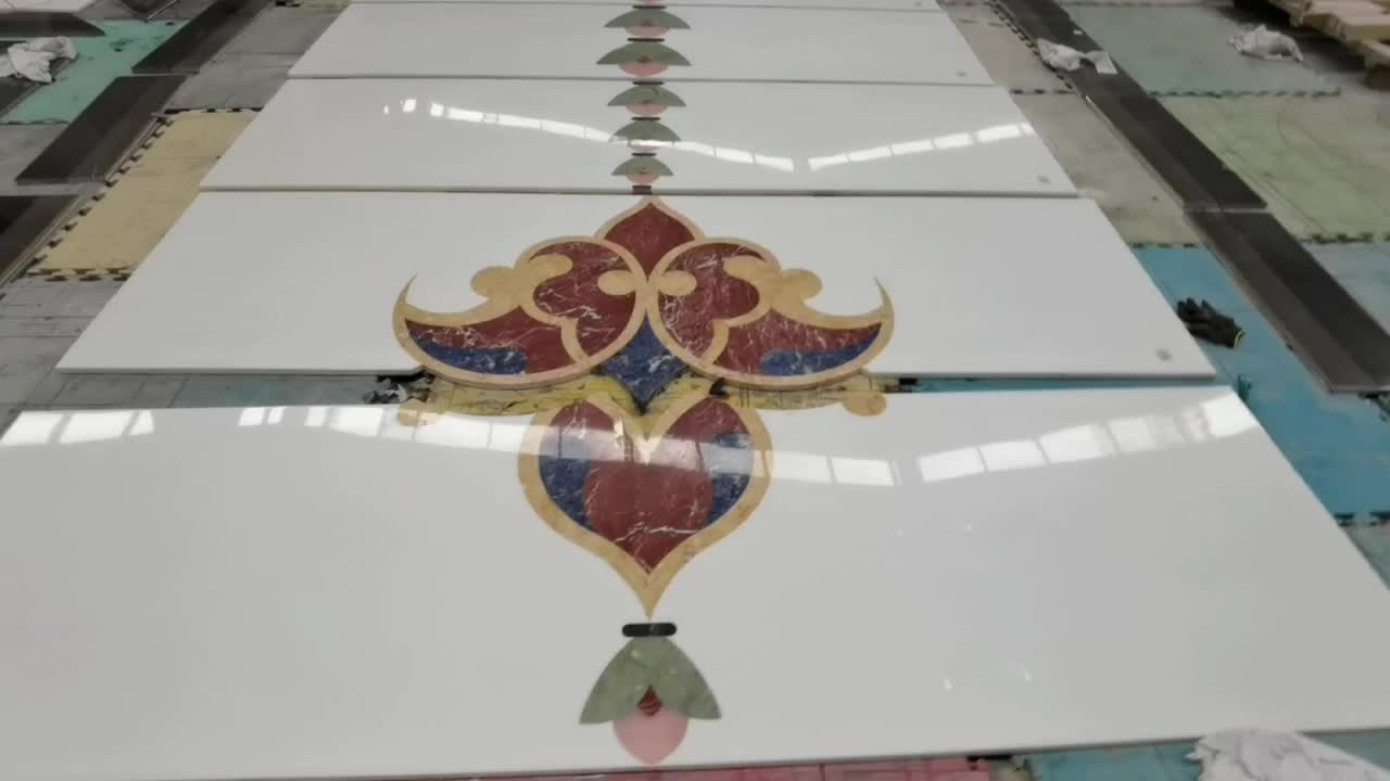 Wide Corridor Marble Waterjet  Medallion For Villa