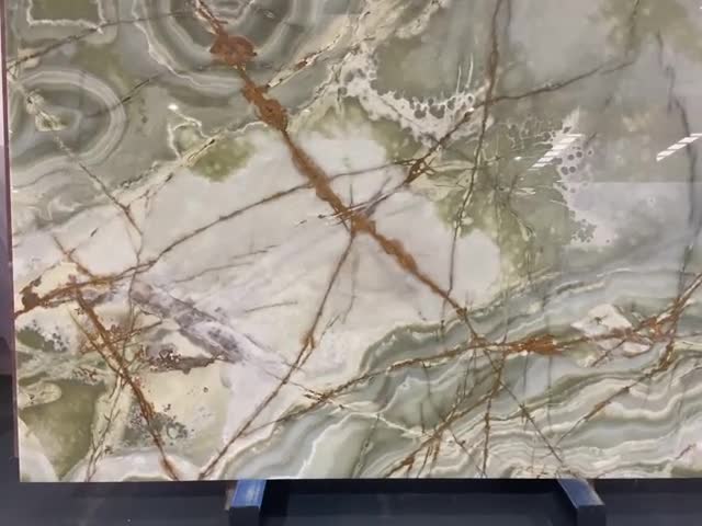 Ancient Green Onyx Slabs For Bathroom Wall And Flooring Tile