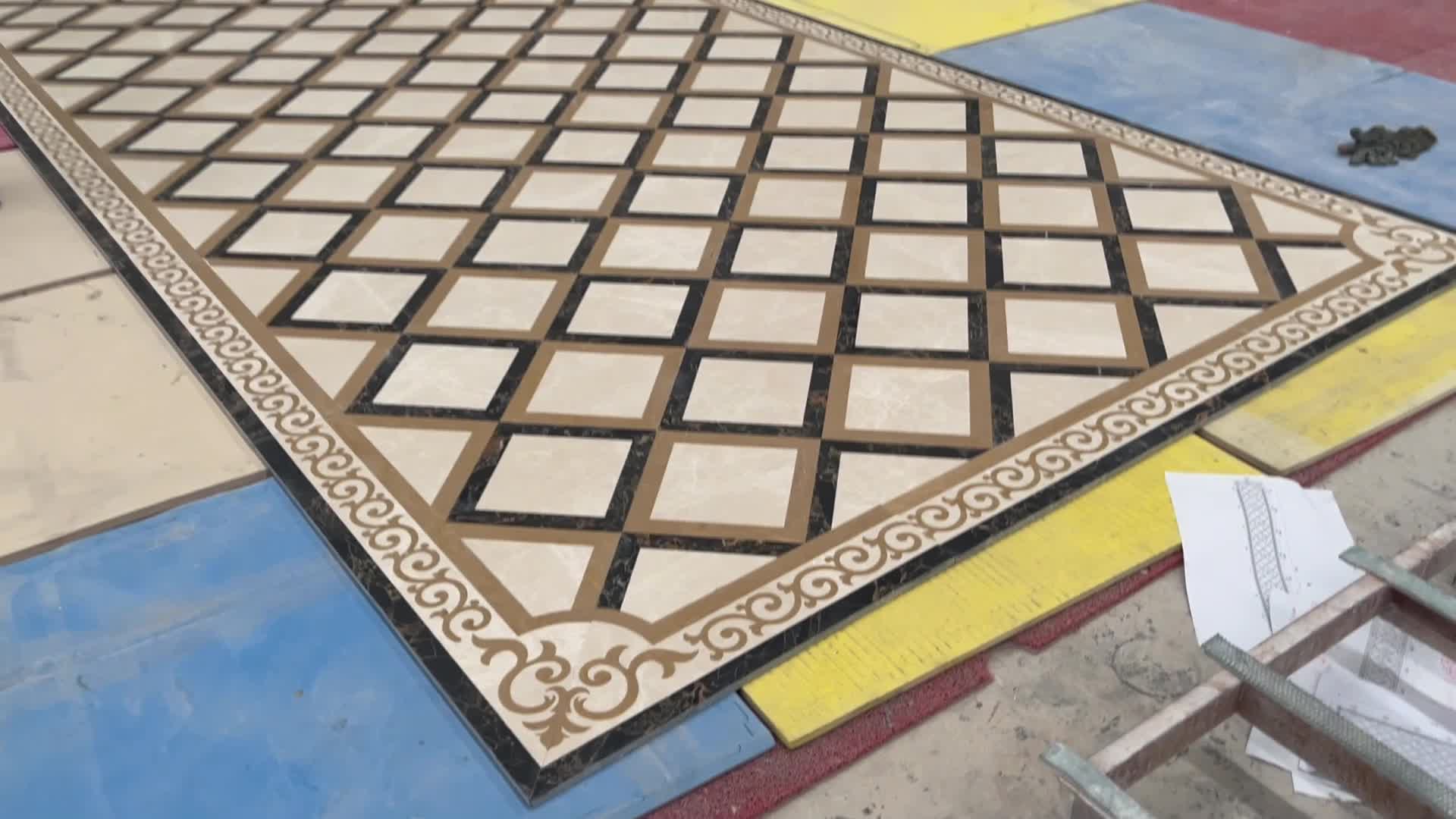 Floor Waterjet Carpet Medallions Marble Pattern Decoration