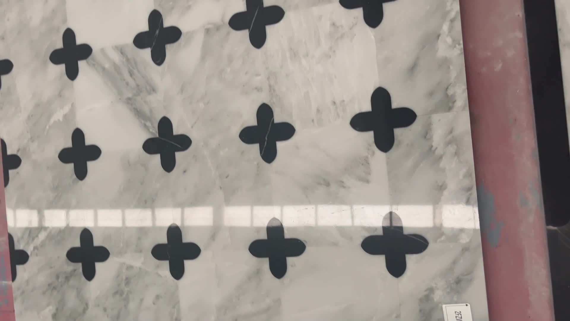 Grey Marble Design Seamless Waterjet Marble Pattern Medallion