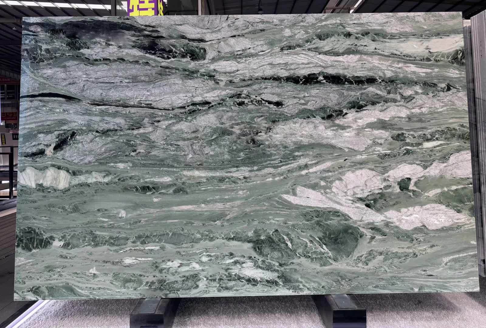 China Ocean Green Marble Slabs Polished