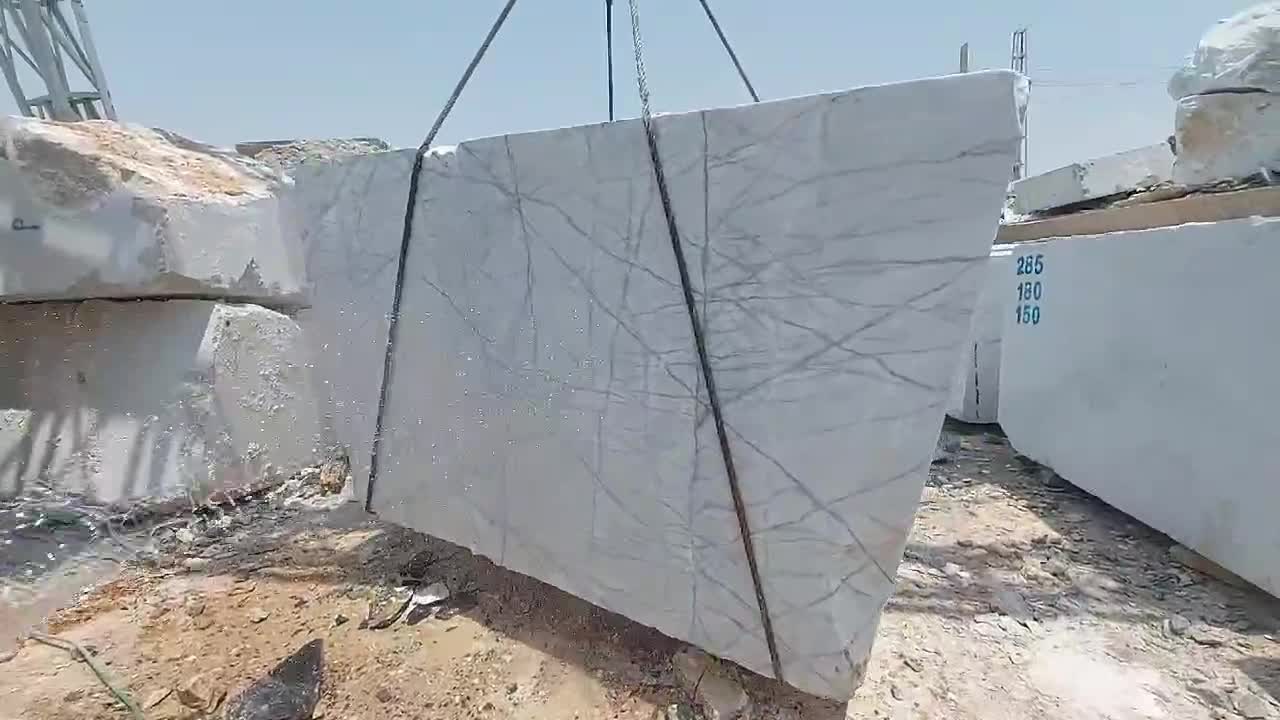 Neyriz Spider Ice White Marble Blocks
