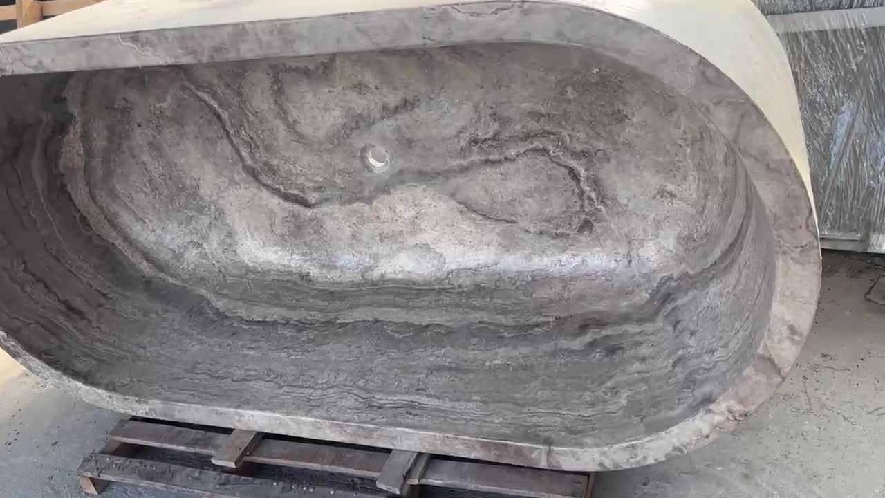Persian Silver Travertine Bathtub Customized For Flats&Hotel