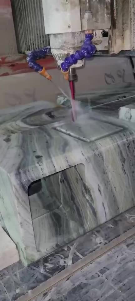 Shangri La Jade Marble Side Table For Interior Decoration