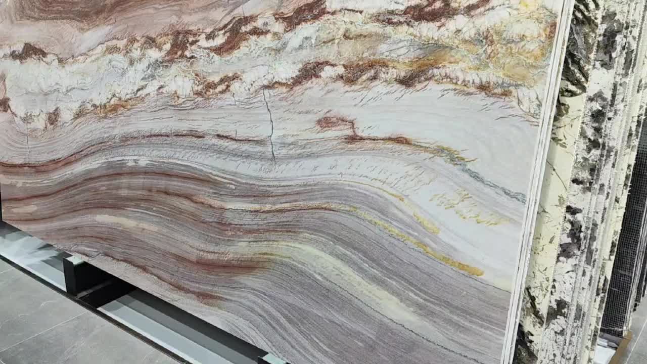 Rainbow Quartzite Slabs For Accent Wall Decor