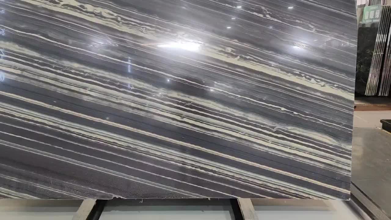 Silver Waved Marble Slabs For Bathroom Wall  Flooring Decor