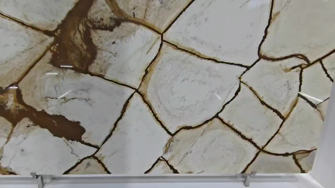 Stone Wood Quartzite Slabs For Feature Wall Living Room