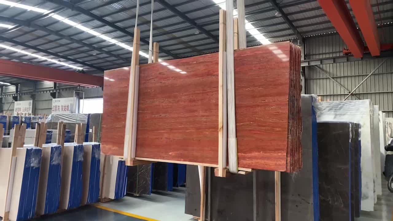 Iran Red  Travertine Slabs