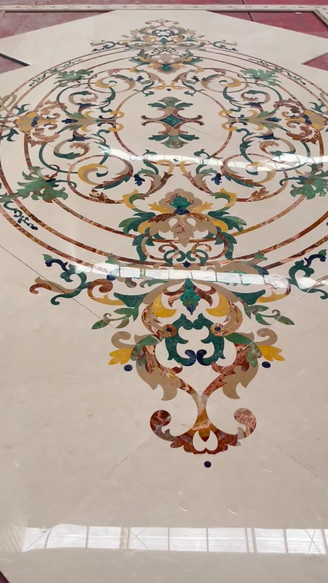 Luxurious Marble Waterjet Pattern Carpet Medallions Tile
