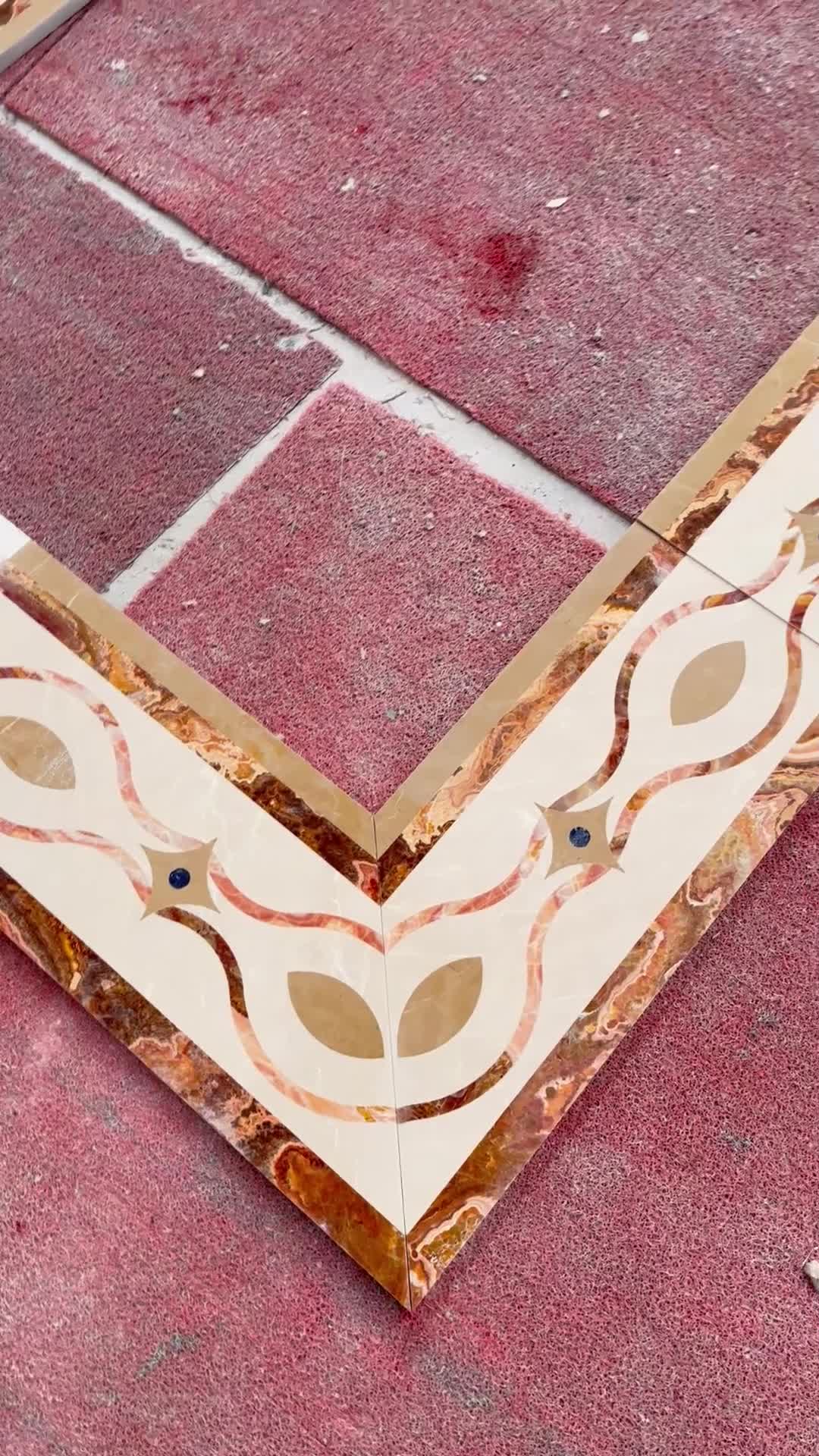 Luxury Waterjet Border Line Marble Tiles For Villa House
