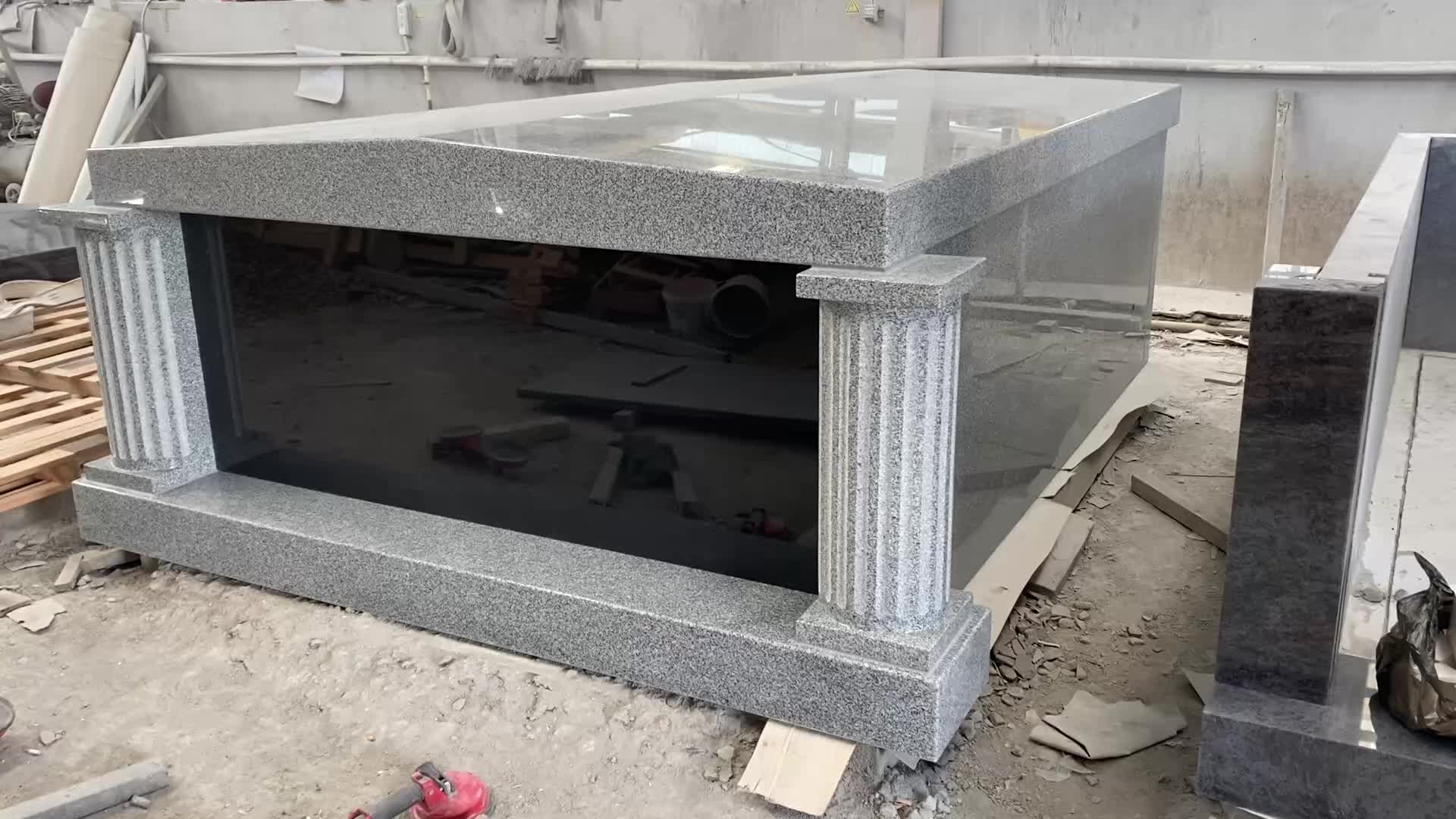 Cambodian G614c Granite Polished Double Mausoleum