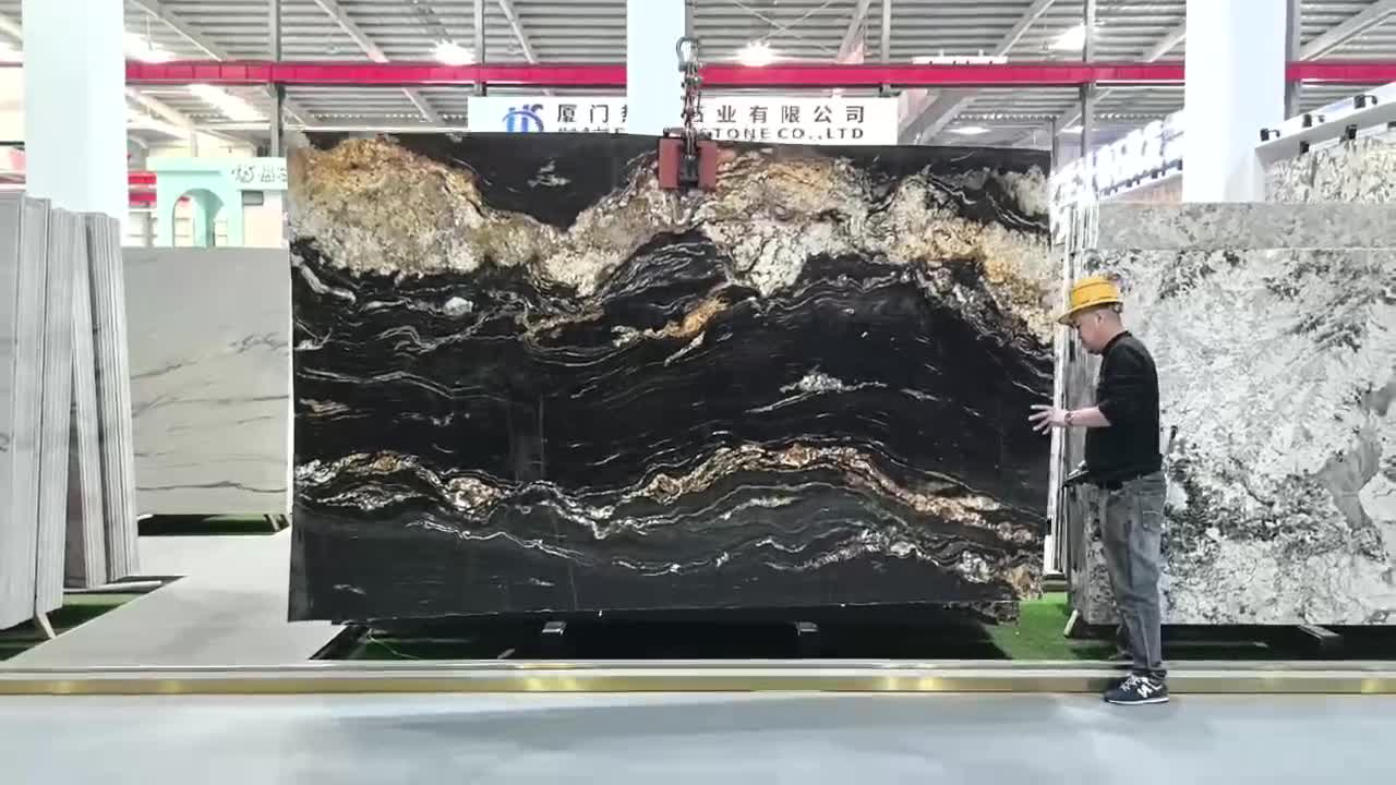 Brazil Magma Gold Granite,Juparana  Cosmic Black Slabs